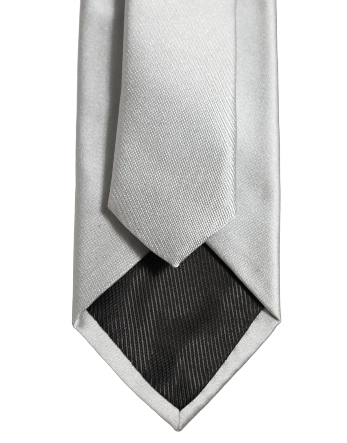 Dolce & Gabbana Grey Silk Tie 100% Silk, Adjustable, Self-Tie for Men