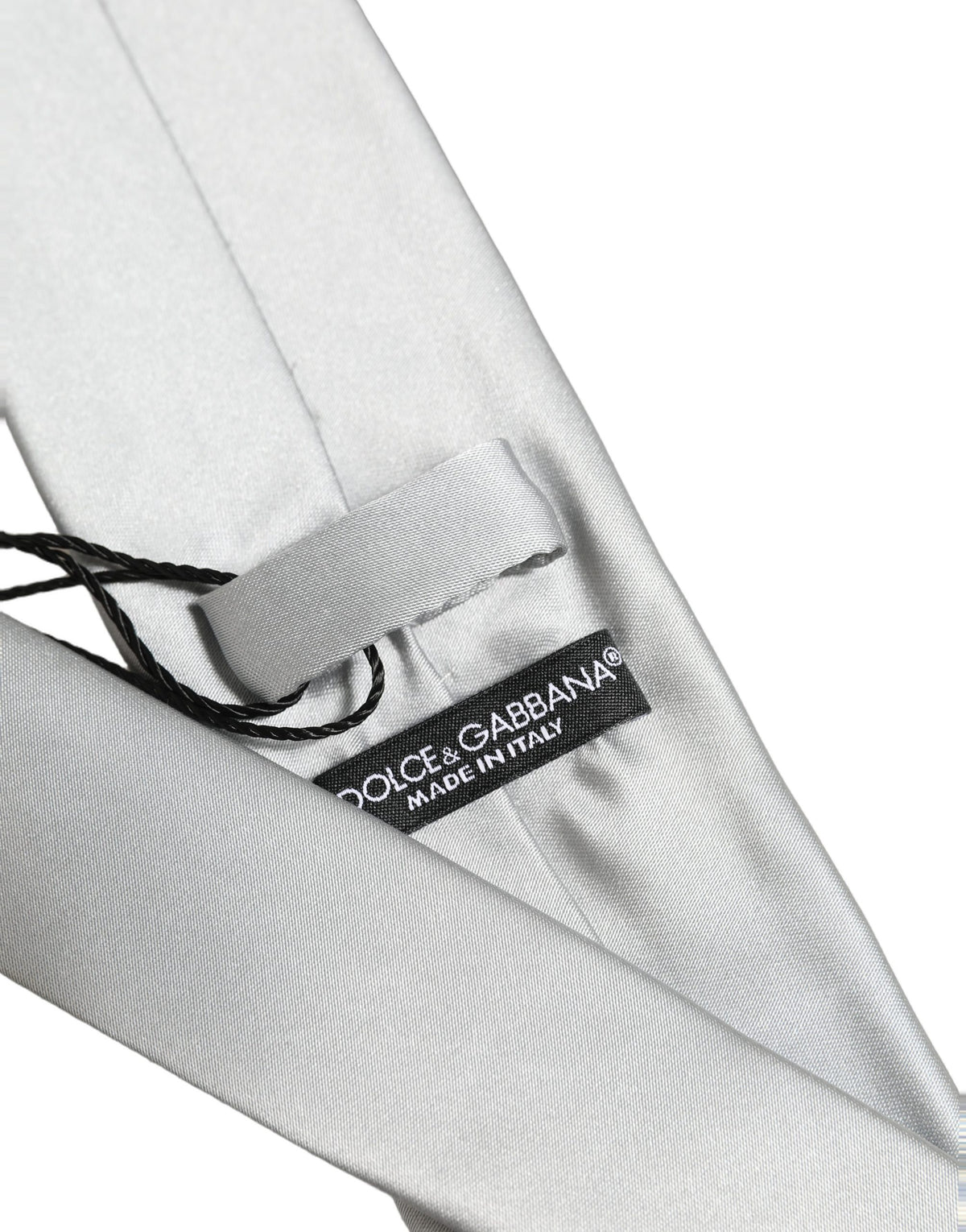Dolce & Gabbana Grey Silk Tie 100% Silk, Adjustable, Self-Tie for Men