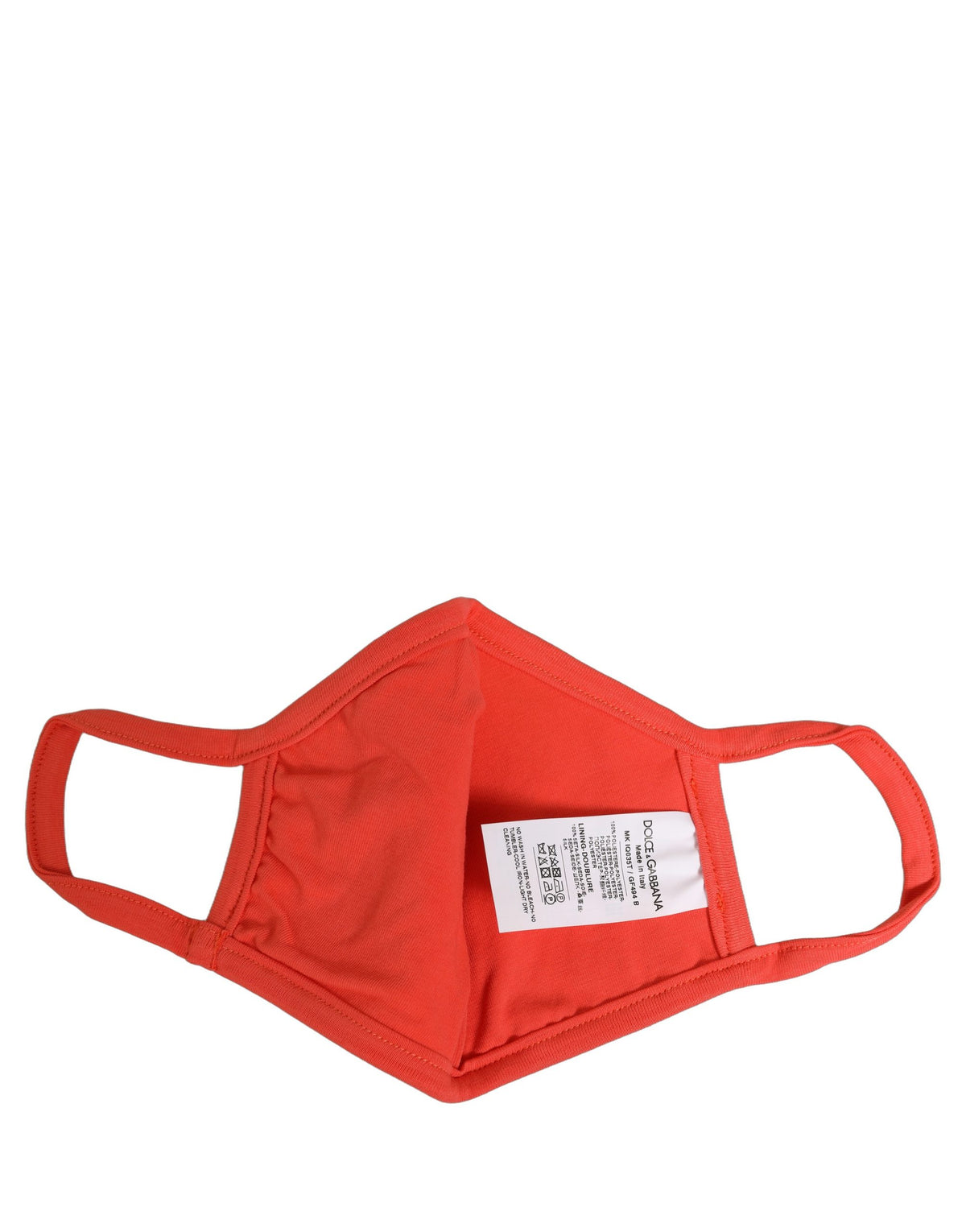 Dolce & Gabbana Red Polyester Face Mask with Elastic Ear Band and DG CASA Logo