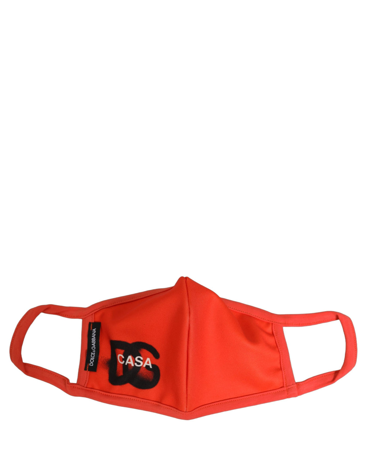 Dolce & Gabbana Red Polyester Face Mask with Elastic Ear Band and DG CASA Logo