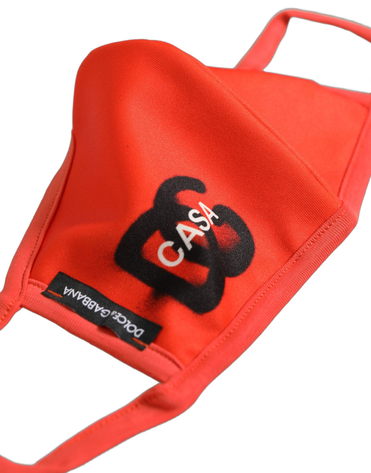 Dolce & Gabbana Red Polyester Face Mask with Elastic Ear Band and DG CASA Logo