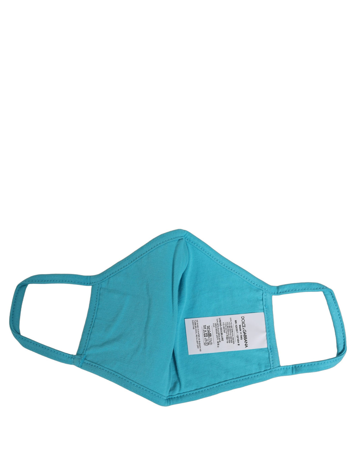 Dolce & Gabbana Blaue Gesichtsmaske aus Polyester mit DG CASA Logo und elastischem Ohrband