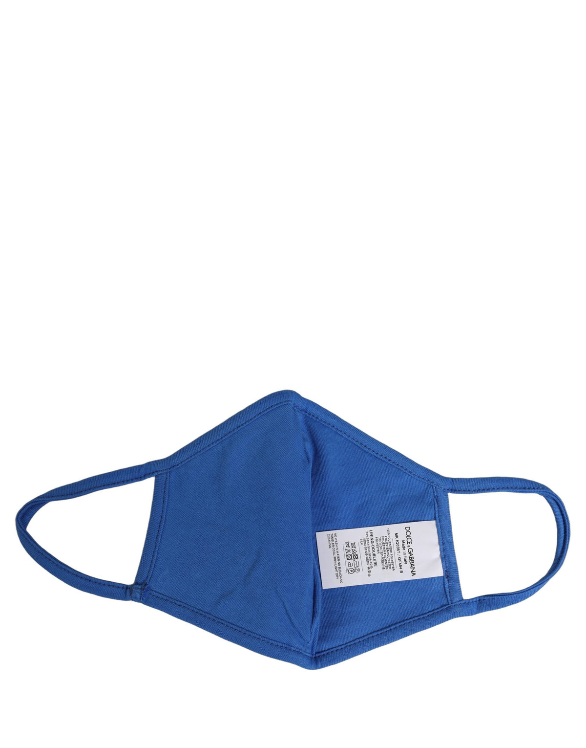 Dolce & Gabbana Blaue Gesichtsmaske aus Polyester mit DG CASA Logo und elastischem Ohrband