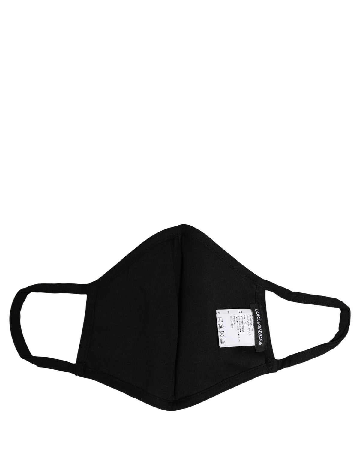 Dolce & Gabbana Schwarze Gesichtsmaske mit DG-Logo-Monogramm und elastischem Ohrbügel