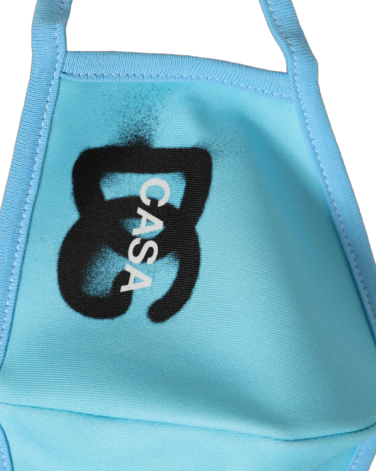 Dolce & Gabbana Blaue Gesichtsmaske aus Polyester mit DG CASA Logo und elastischem Ohrband