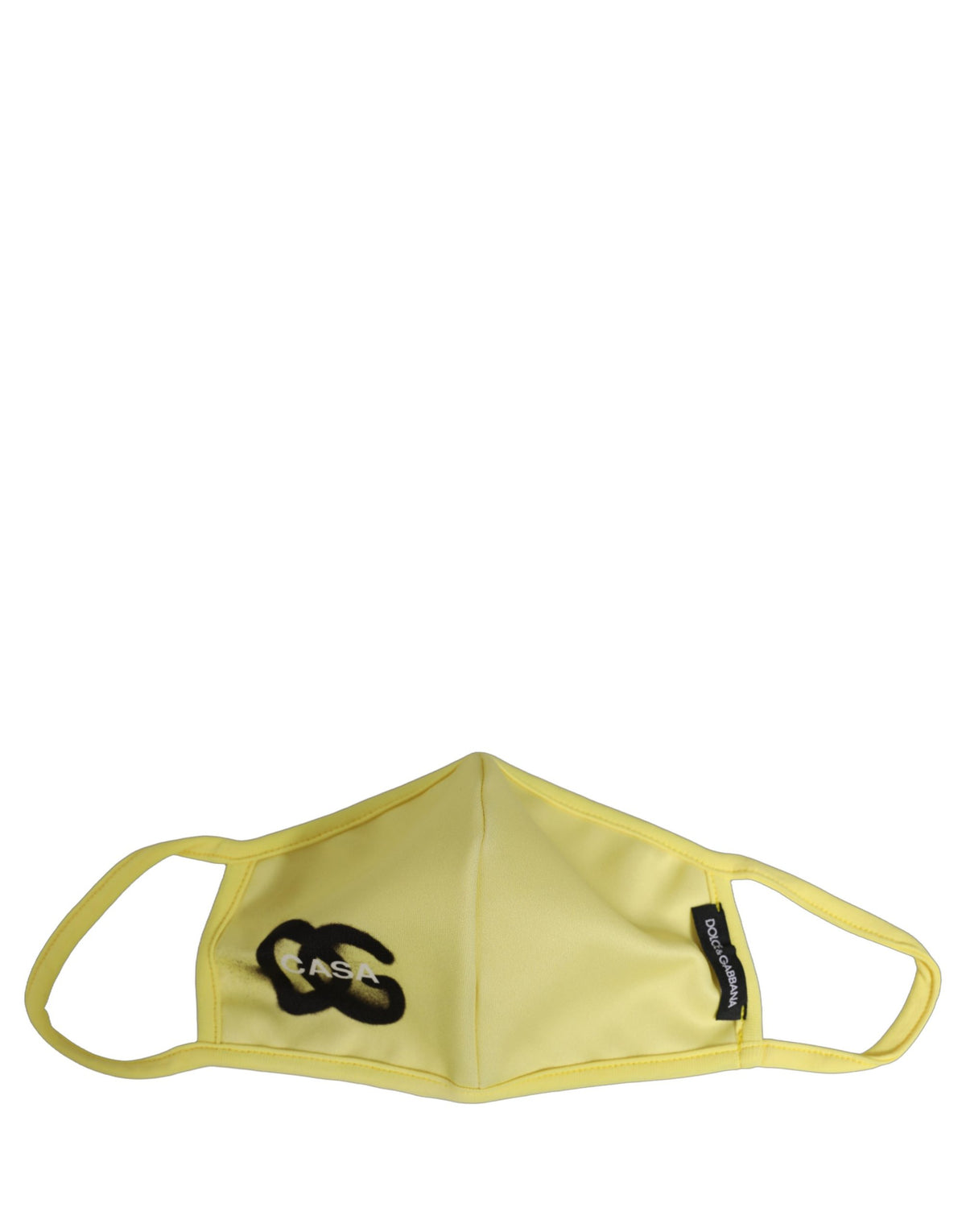 Dolce & Gabbana Gelbe Polyester DG CASA Logo Gesichtsmaske mit elastischem Ohrband