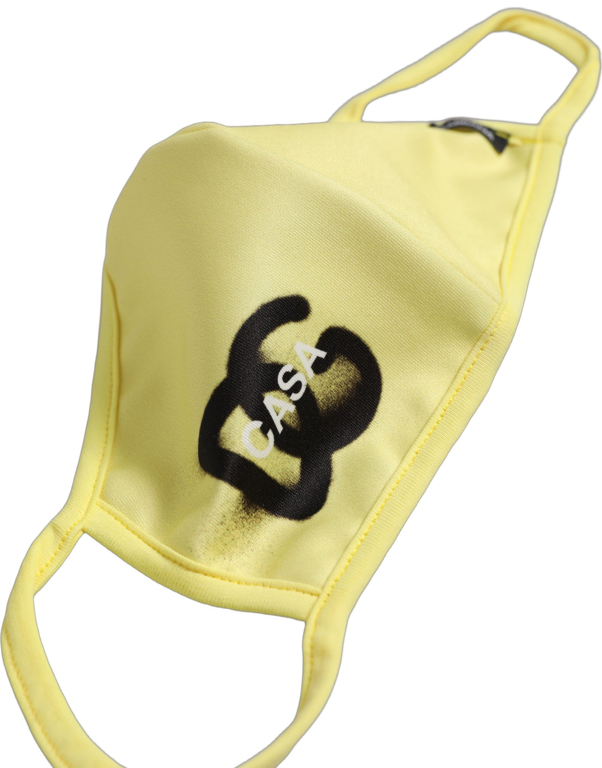 Dolce & Gabbana Gelbe Polyester DG CASA Logo Gesichtsmaske mit elastischem Ohrband