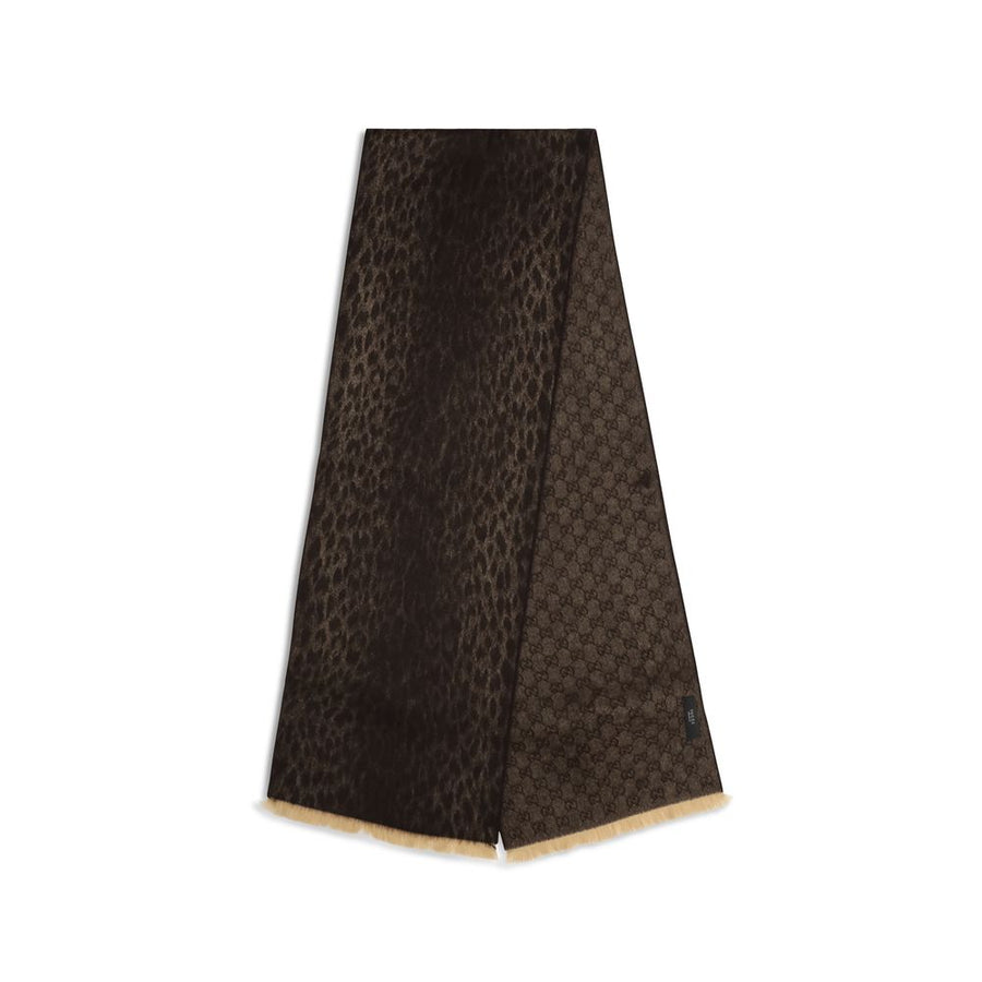 Gucci Brown Wool Scarf Oves Aries