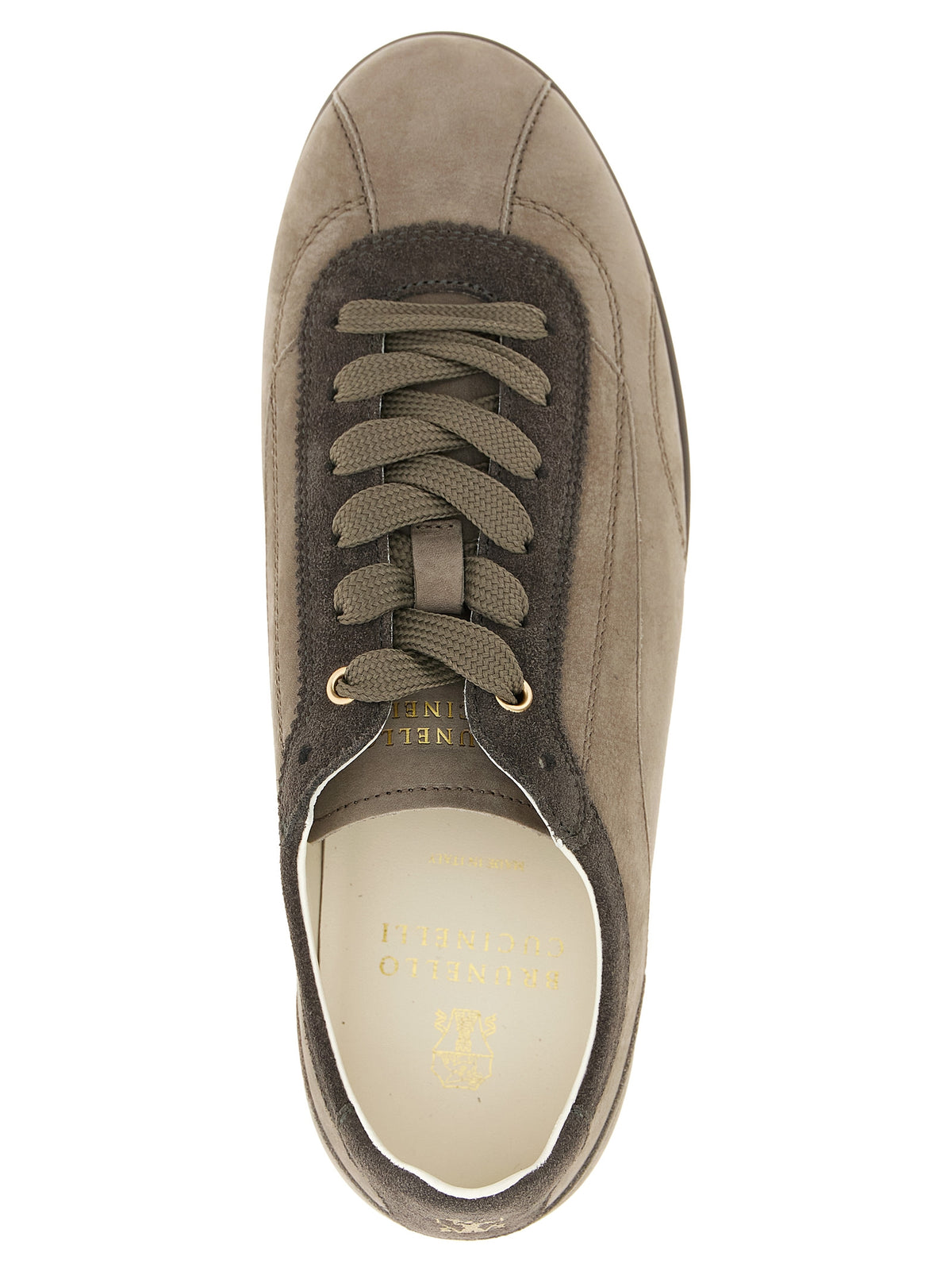 Brunello Cucinelli Graue Kalbsleder Low-Top-Sneaker