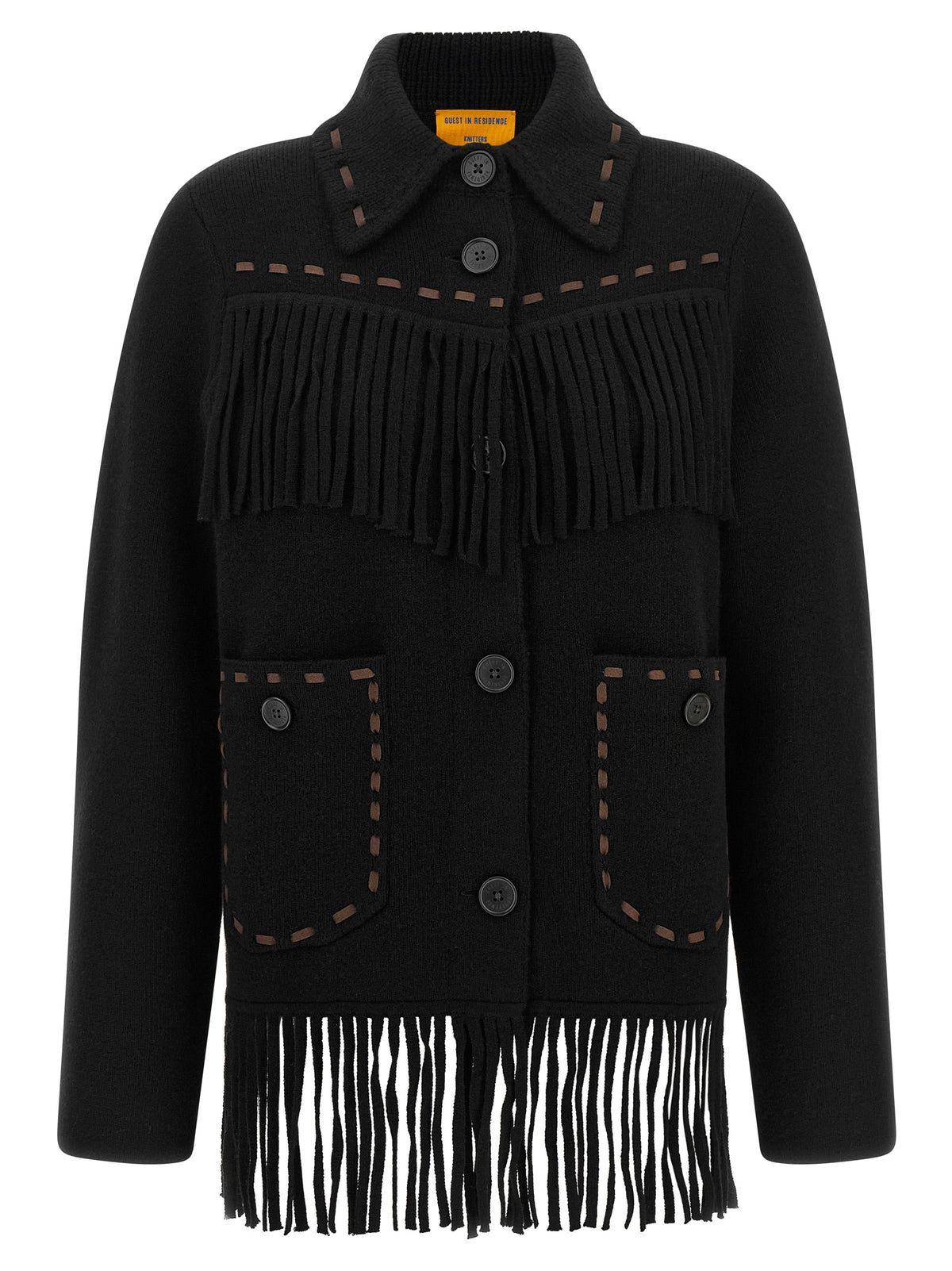 Guest in Residence Full-Length Black Wool Cardigan