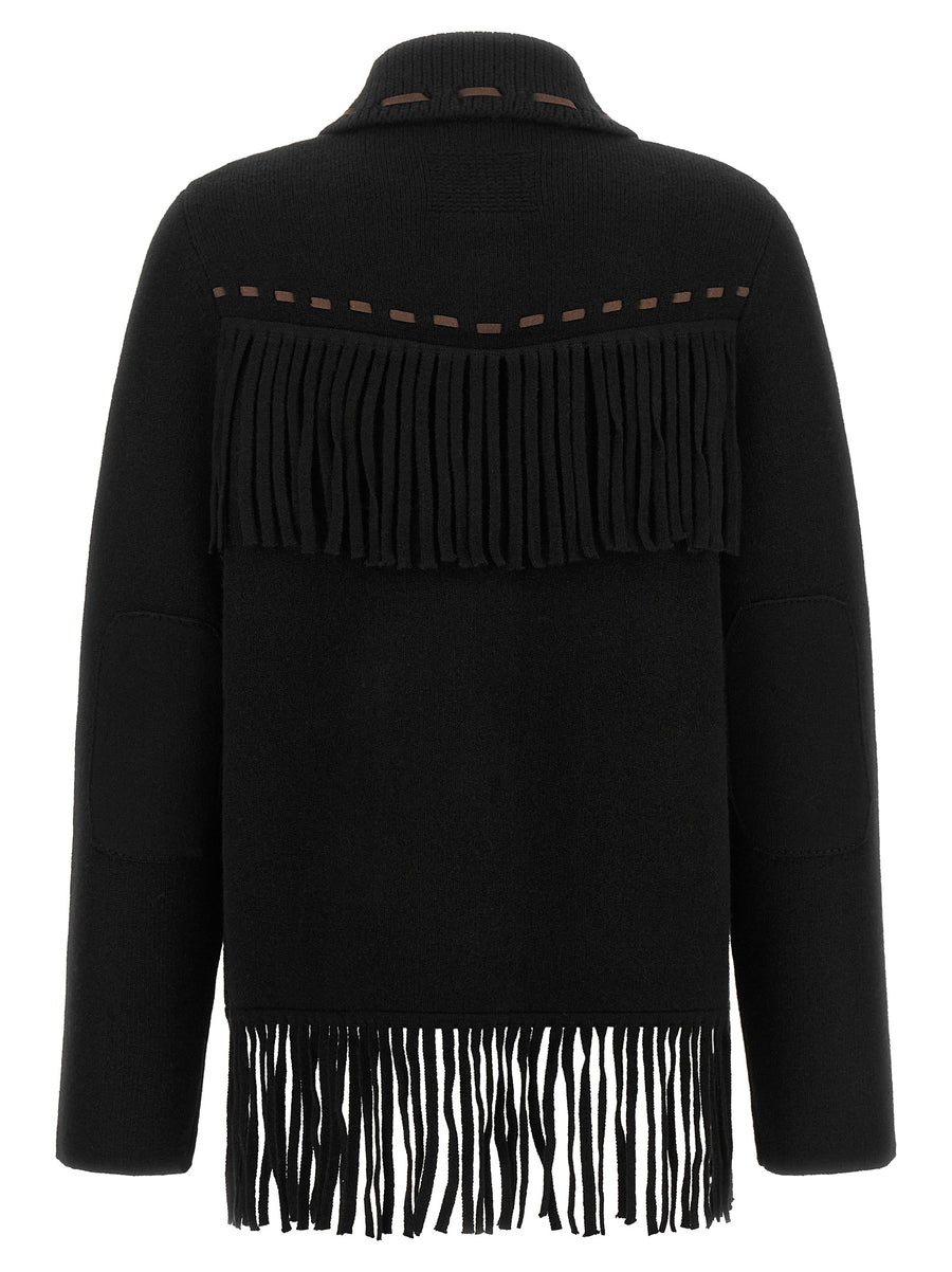 Guest in Residence Full-Length Black Wool Cardigan