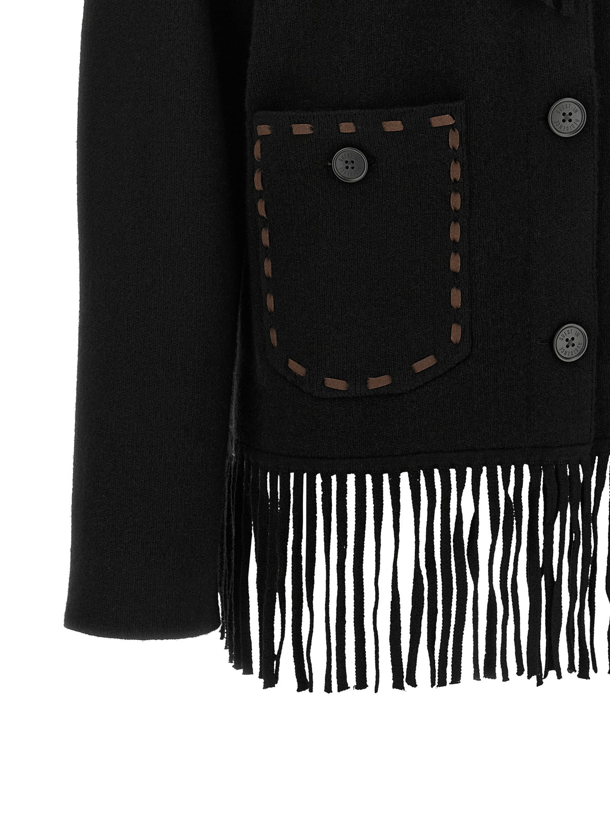 Guest in Residence Full-Length Black Wool Cardigan