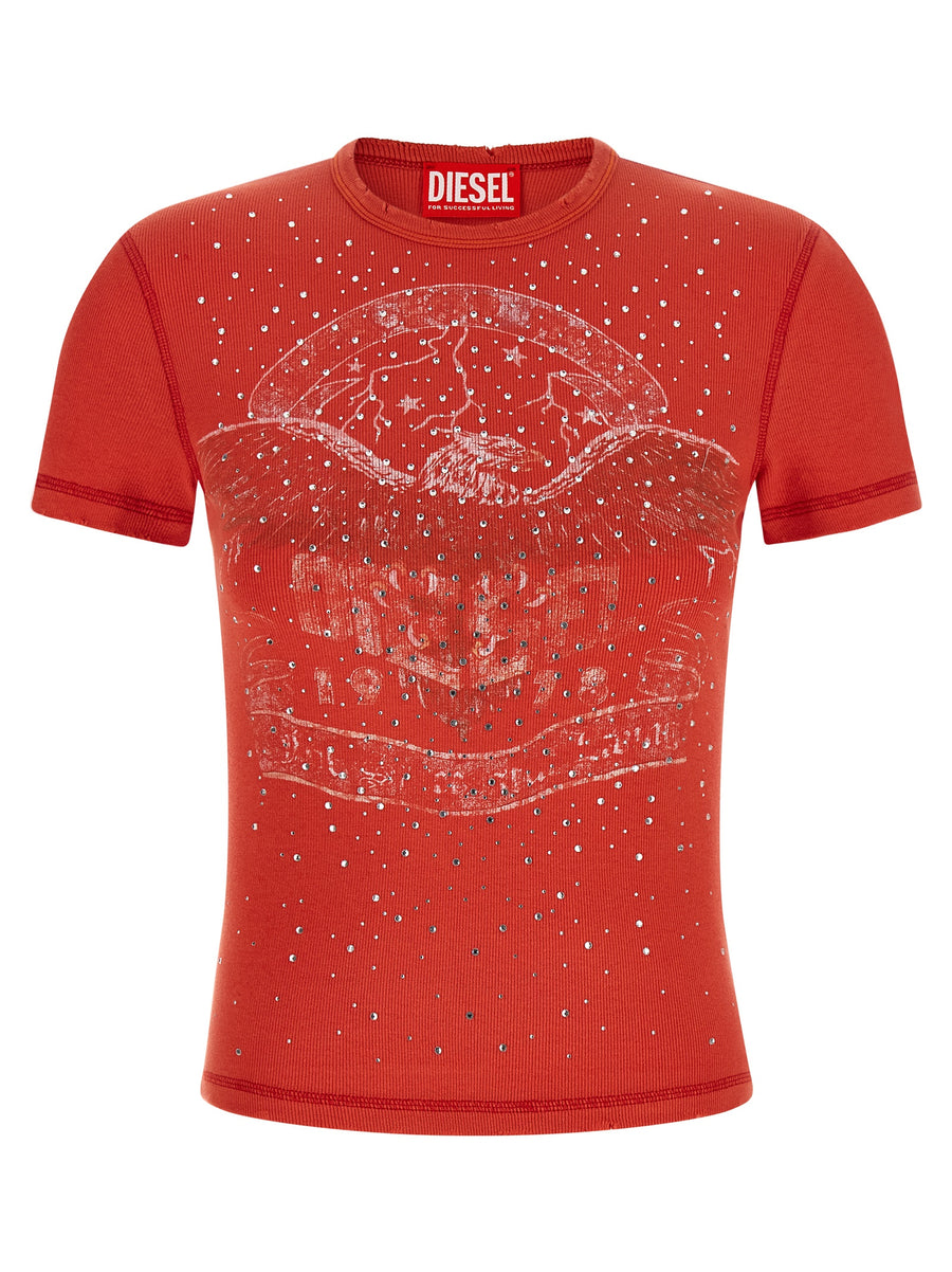 Diesel Red Cotton T-Shirt