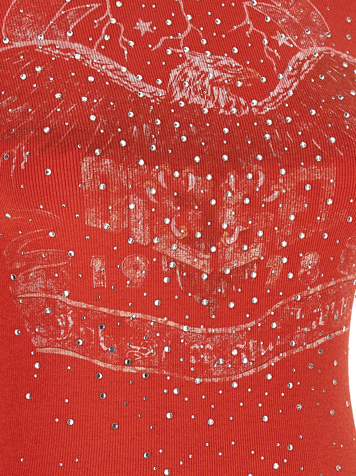 Diesel Rotes Baumwoll-T-Shirt