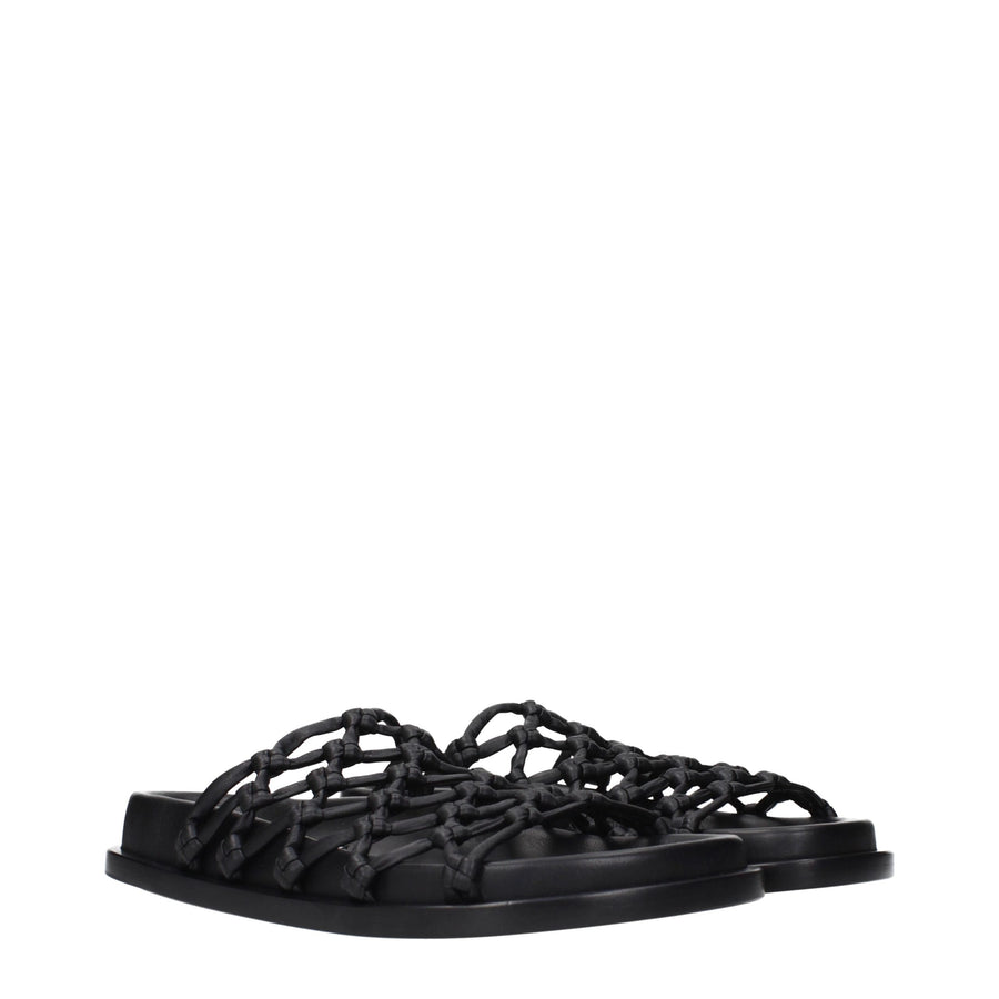 Jil Sander Black Leather Loafers