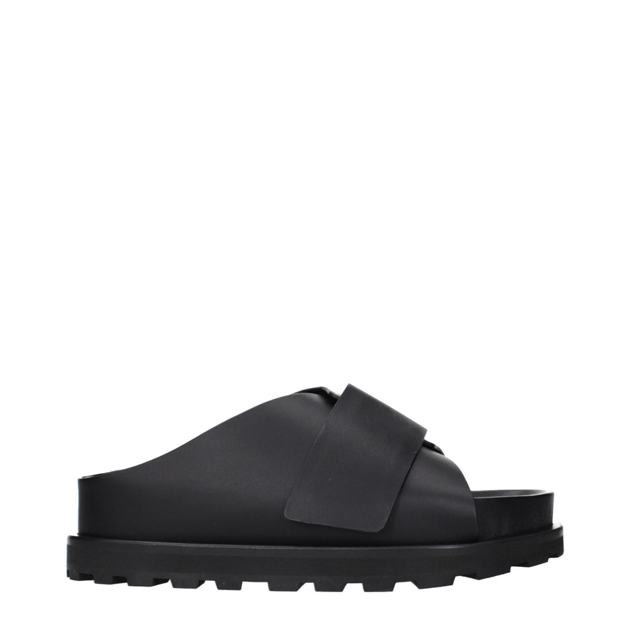 Jil Sander Black Leather Loafers