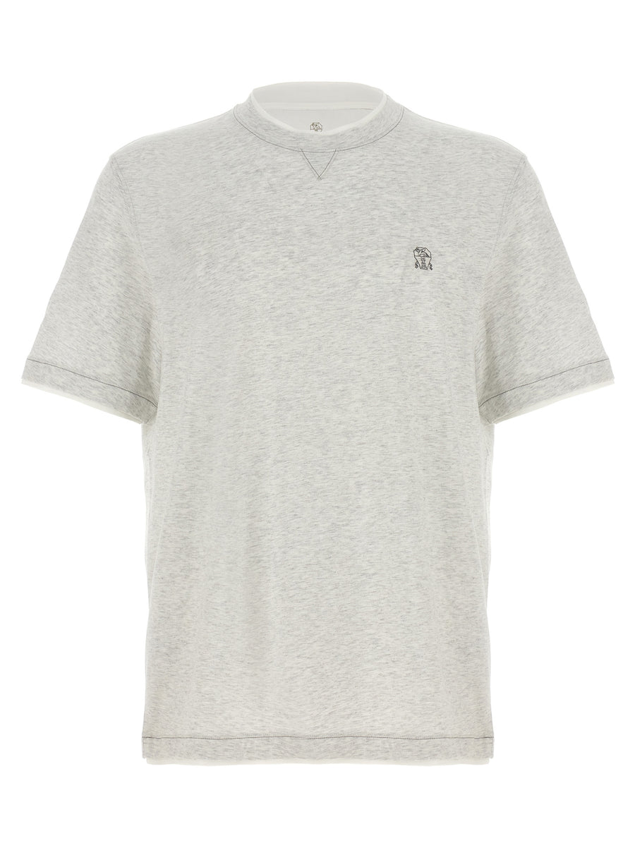 Brunello Cucinelli Grey Cotton T-Shirt