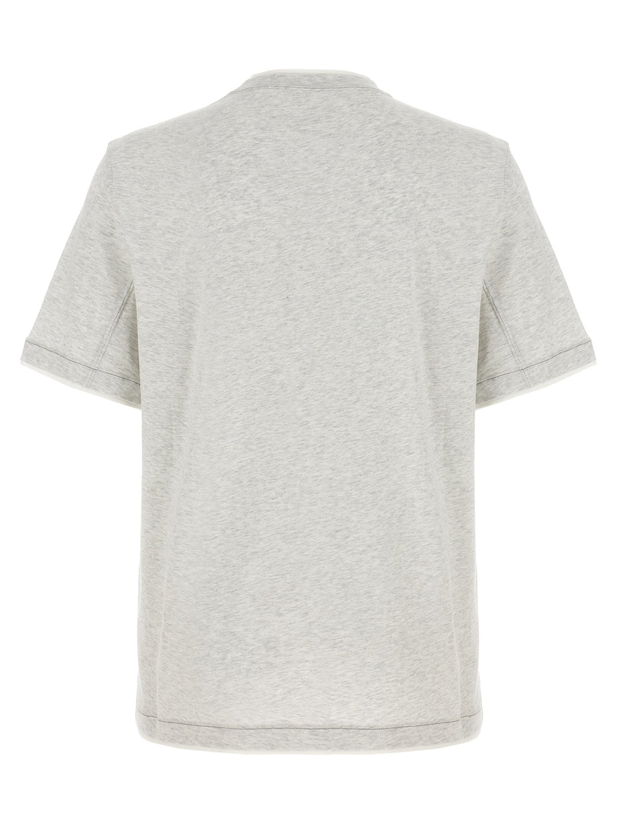 Brunello Cucinelli Grey Cotton T-Shirt