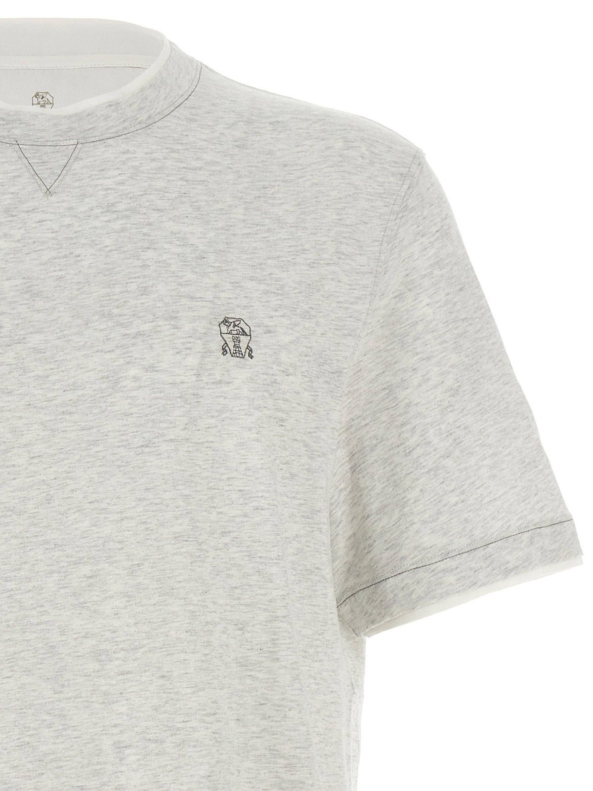 Brunello Cucinelli Grey Cotton T-Shirt