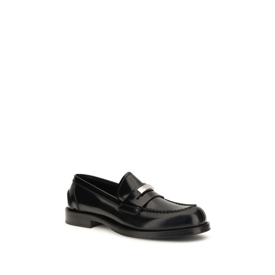 Dolce & Gabbana Schwarze "Bos Taurus" Kalbsleder Loafer zum Hineinschlüpfen