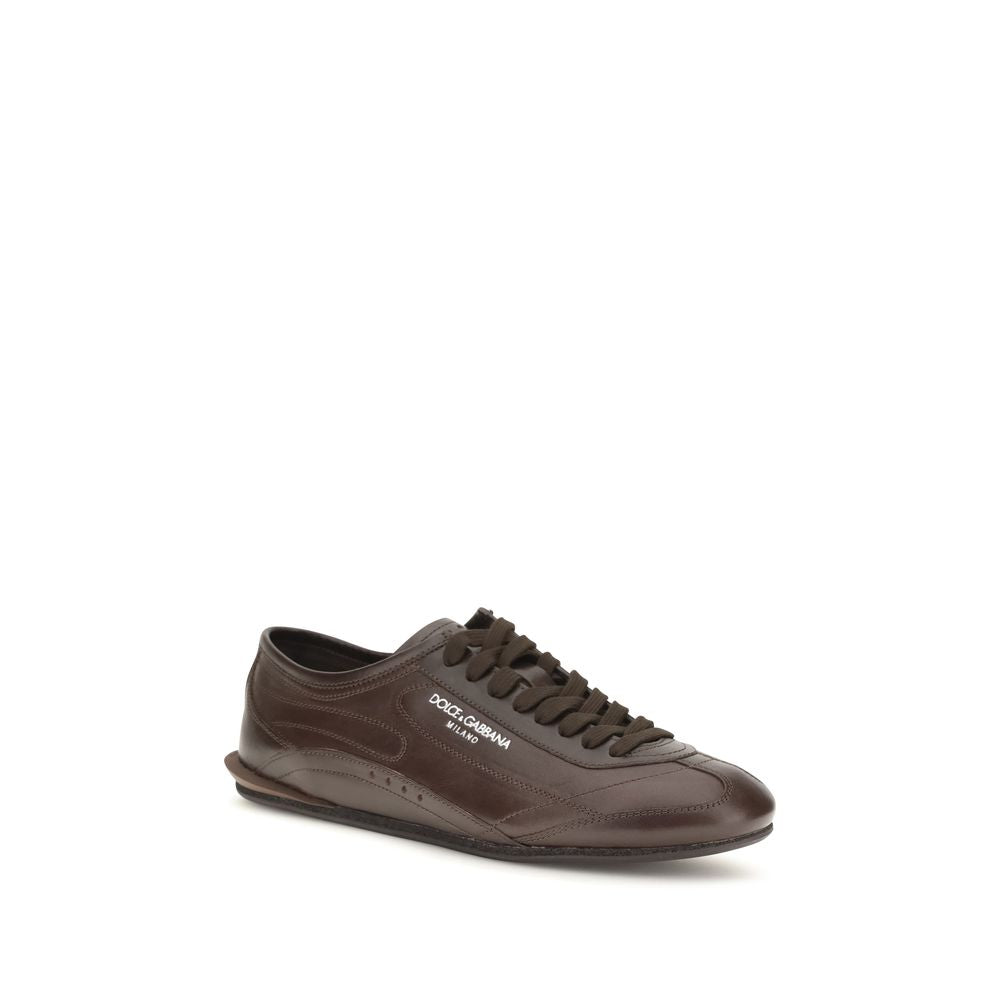 Dolce & Gabbana Braune Kalbsleder Bos Taurus Low Top Sneaker