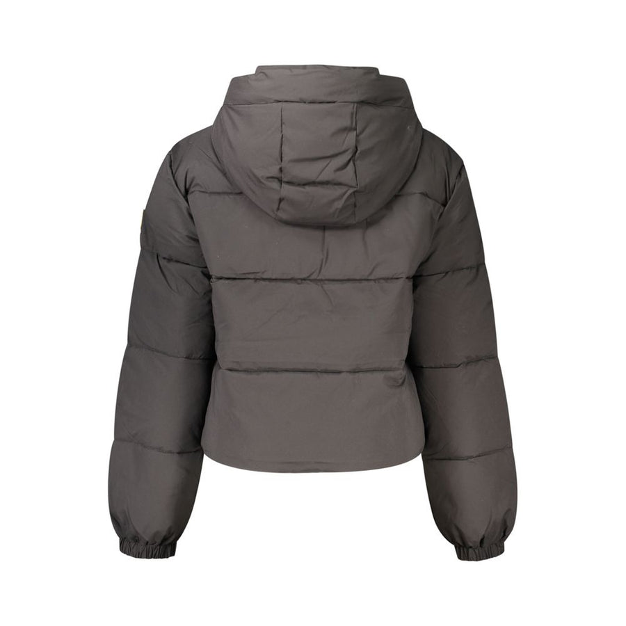 Guess Jeans Schwarze Polyester-Jacke in voller Länge