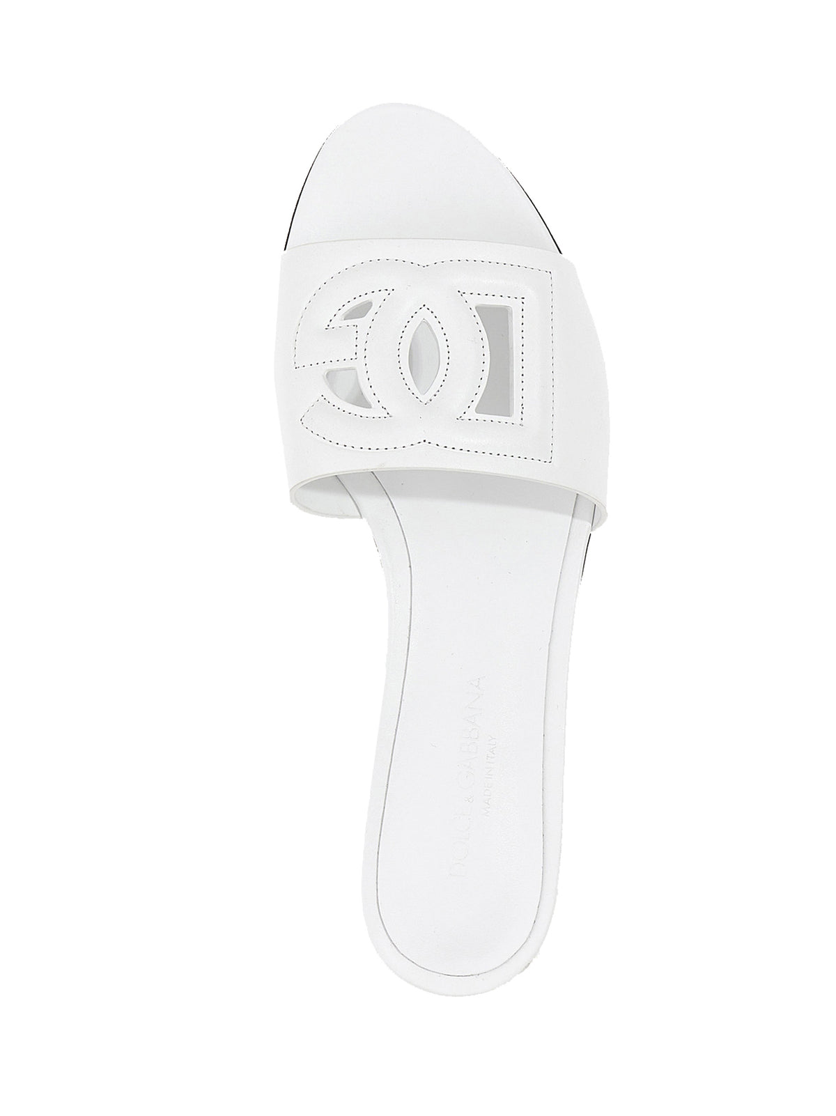 Dolce & Gabbana Weiße Kalbsleder-Slipper