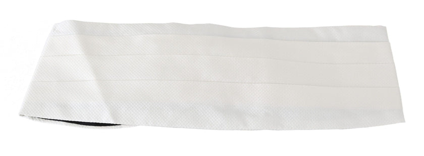 Dolce & Gabbana Weißer Herren Taillengürtel 100% Seide Kummerbund