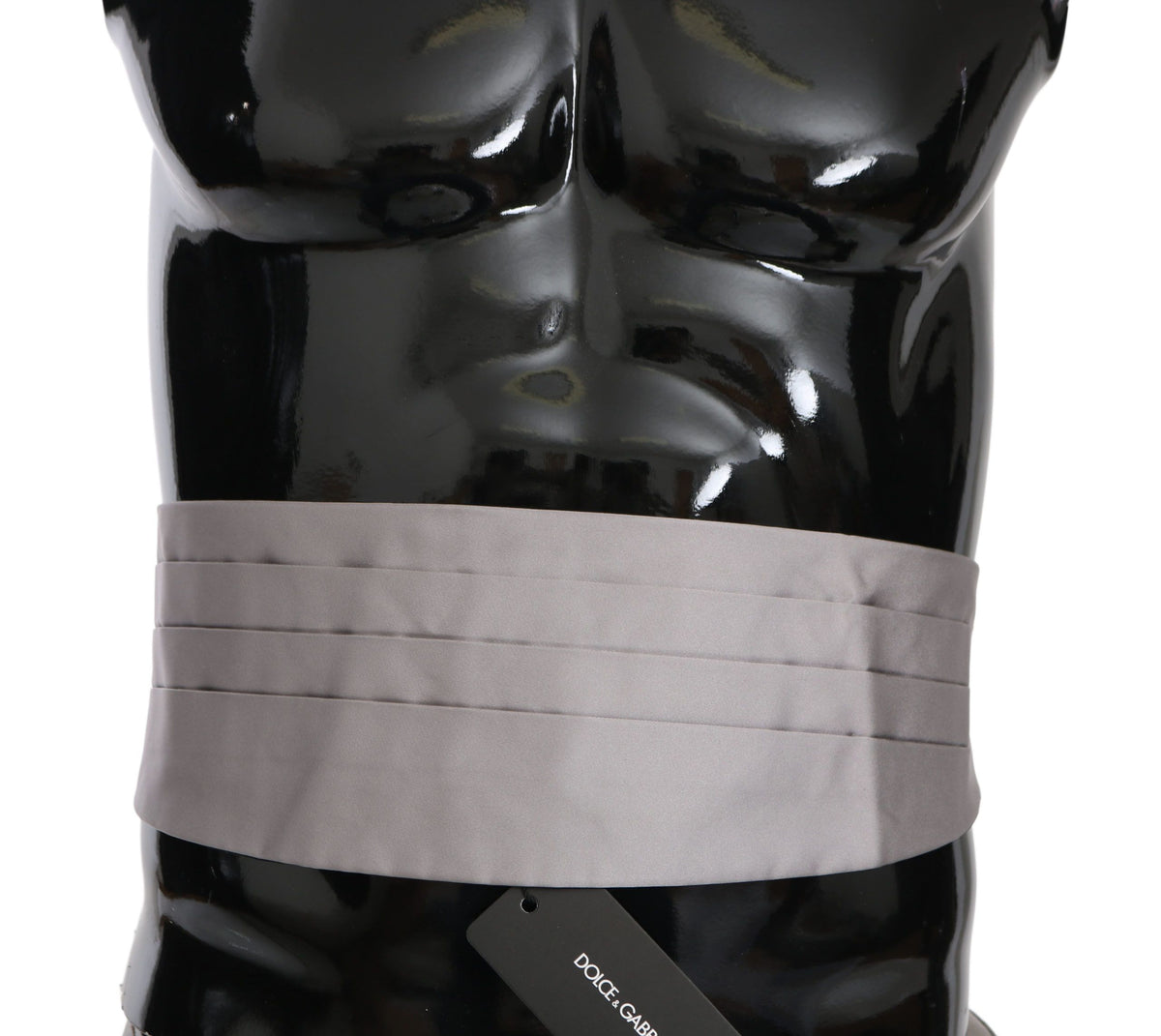 Dolce & Gabbana Men's Grey Waist Belt 100% Silk Cummerbund