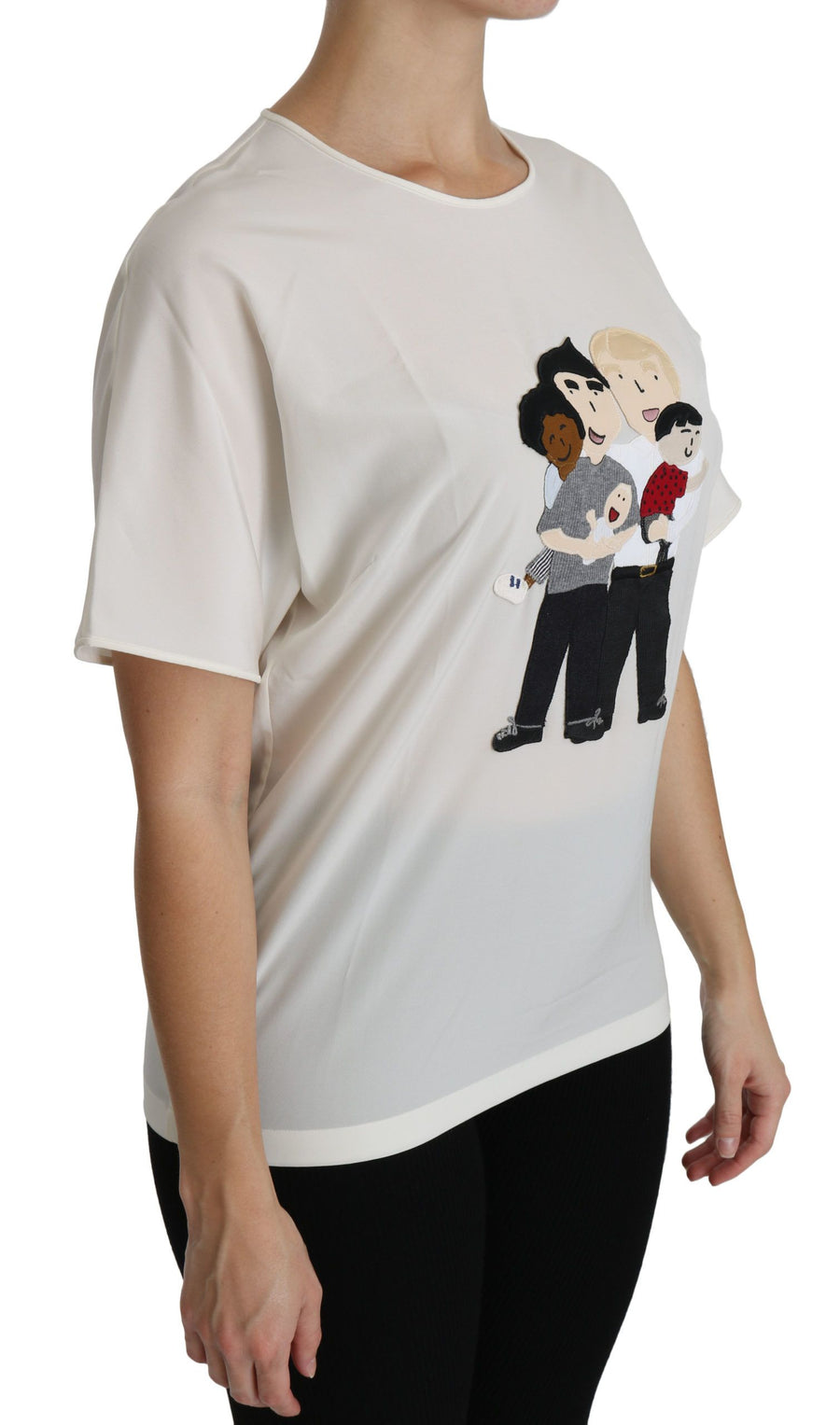 Dolce & Gabbana White #dgfamily Patch Short-Sleeve Blouse Top