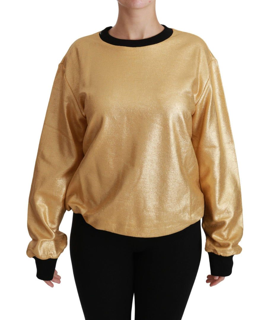 Dolce & Gabbana Cotton Crew-neck Sweater in Gold