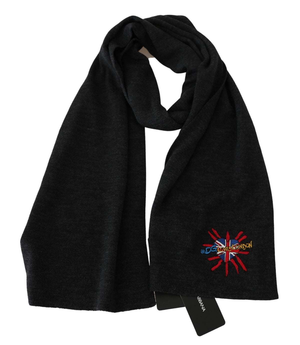 Dolce & Gabbana Grey #DGLovesLondon Wool Wrap Scarf