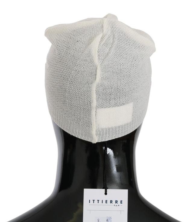 Costume National Beanie Weiß Wollmischung Markenmütze