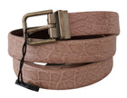 Dolce & Gabbana Beige Exotic Skin Gold Buckle Ledergürtel