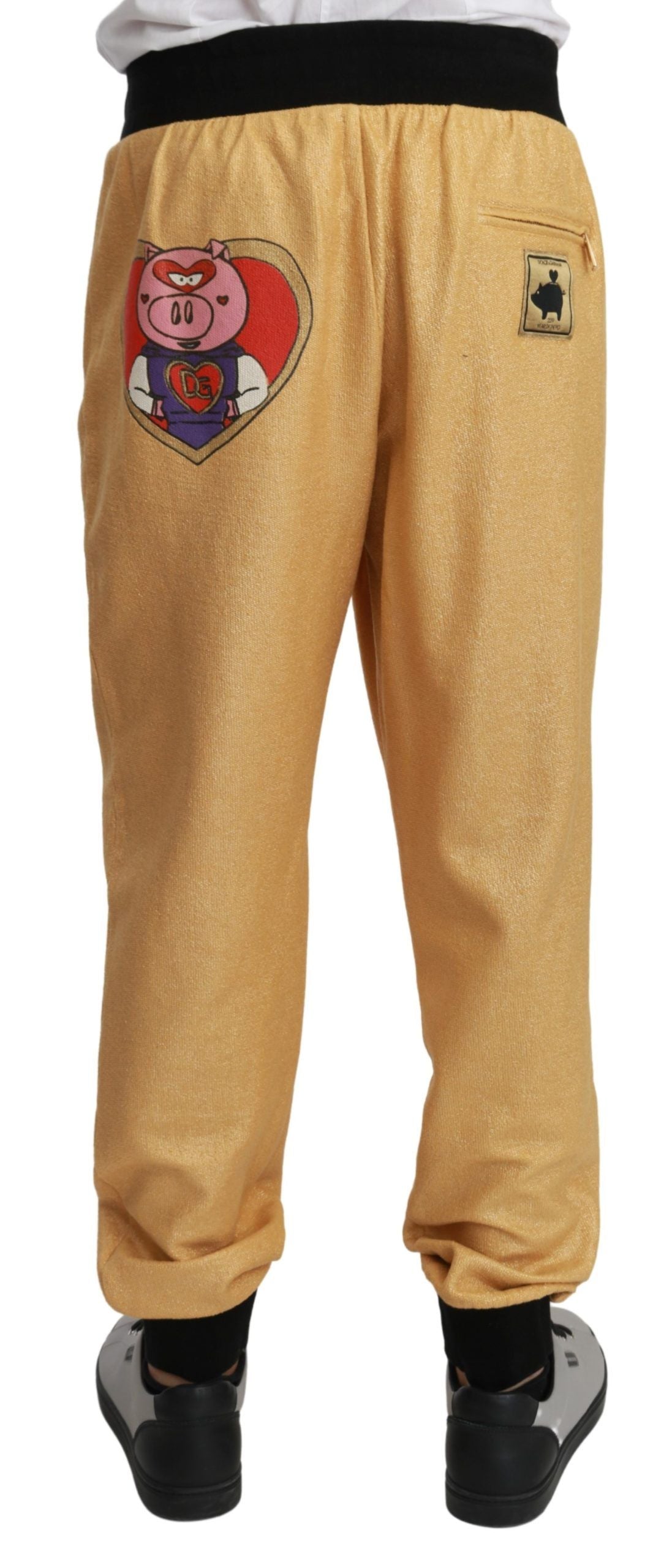 Dolce & Gabbana Gold Year of the Pig Cotton Men's Trousers