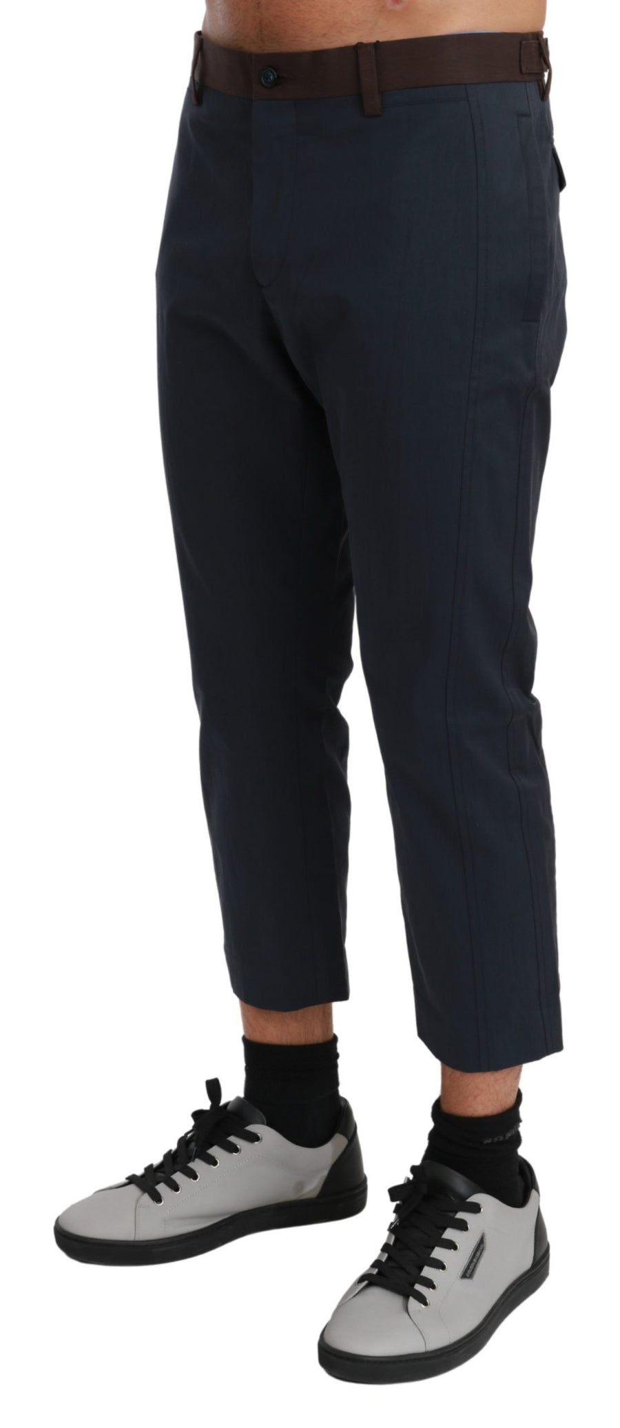 Dolce & Gabbana Chic Cropped Stripe Casual Trousers