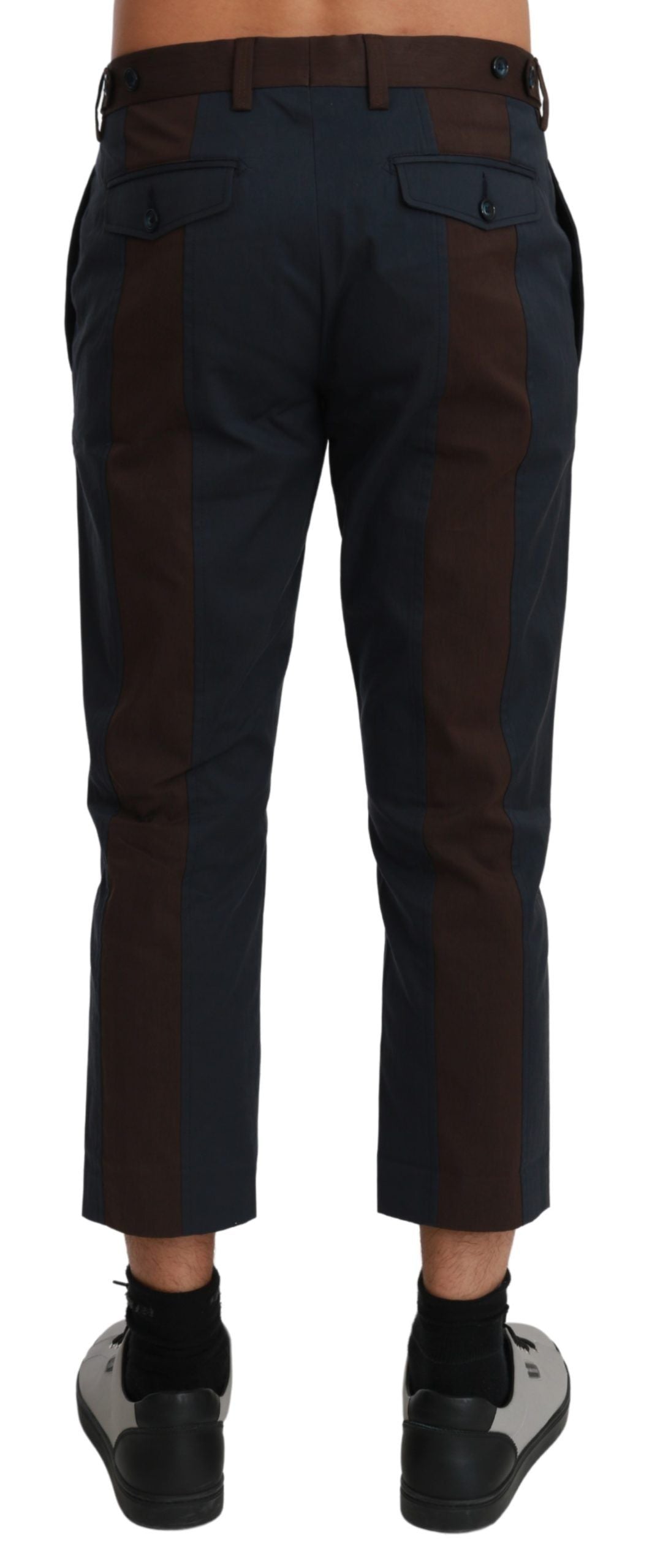 Dolce & Gabbana Chic Cropped Stripe Casual Trousers