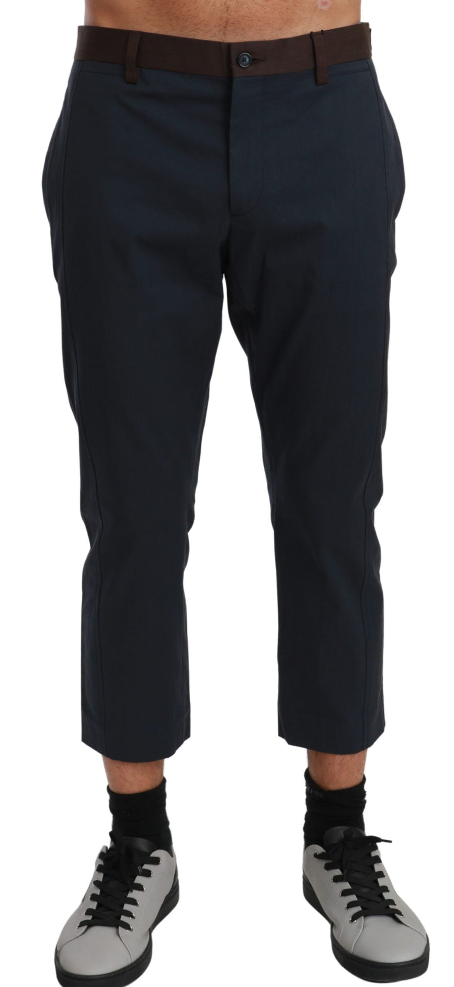 Dolce & Gabbana Chic Cropped Stripe Casual Trousers
