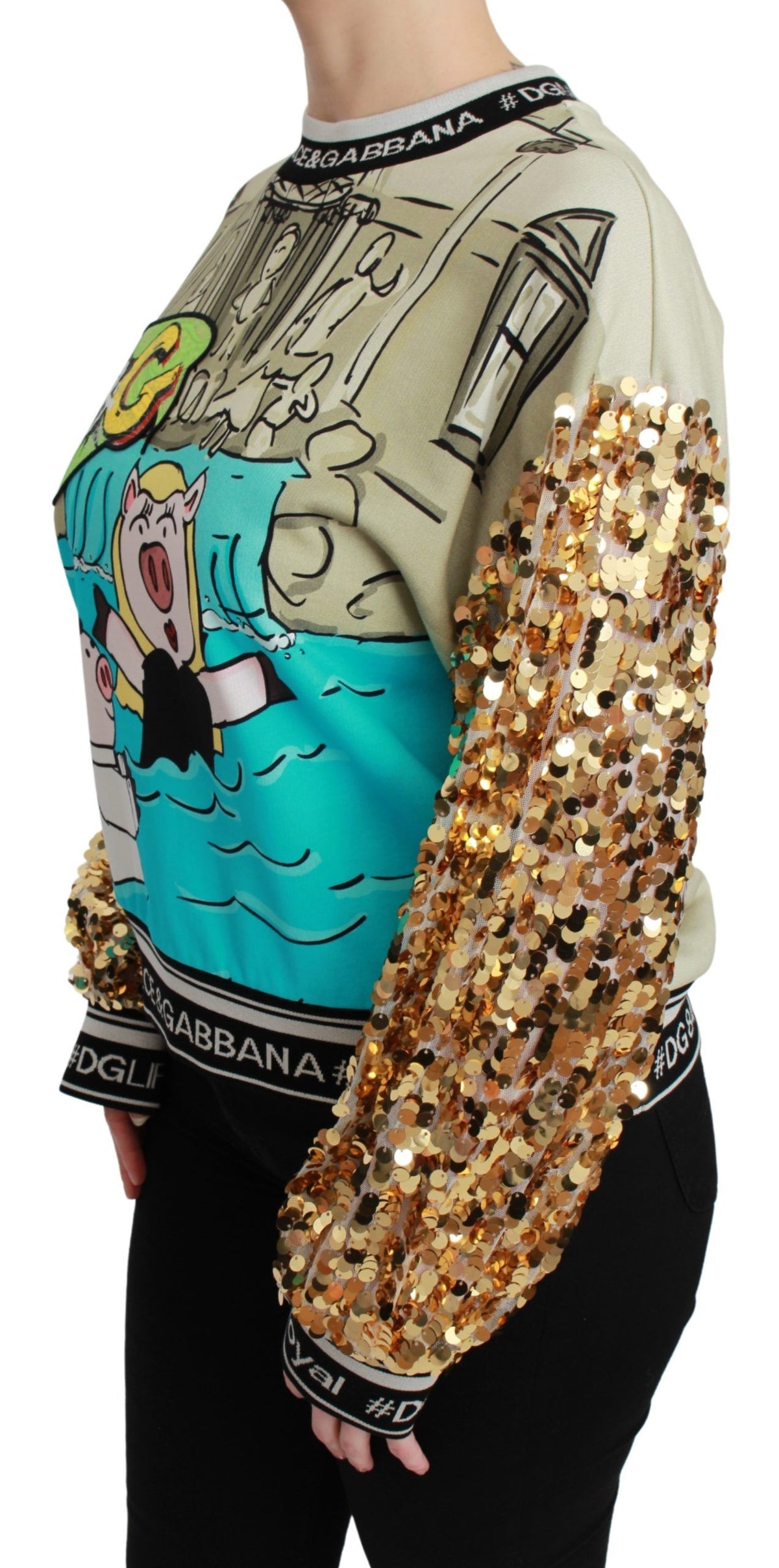 Dolce & Gabbana Jahr des Schweins Pailletten-Top Pullover