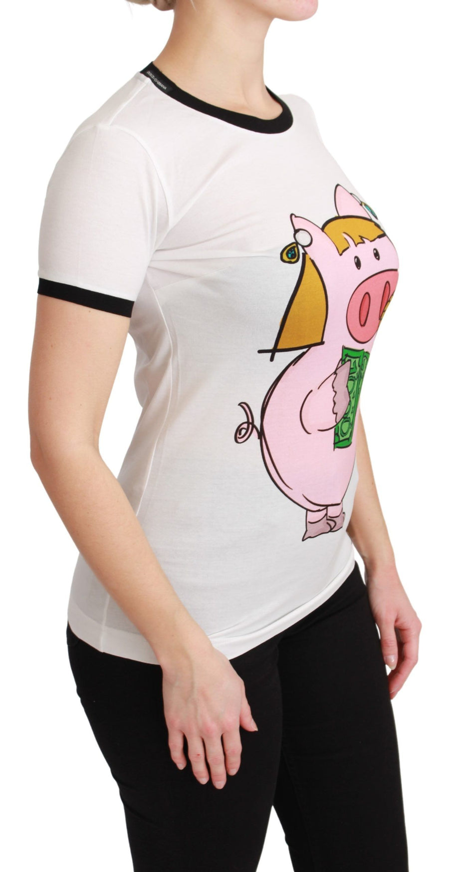 Dolce & Gabbana White YEAR OF THE PIG Cotton T-Shirt