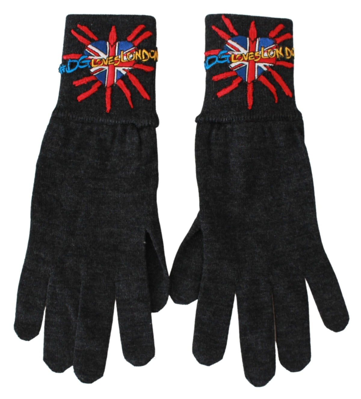 Dolce & Gabbana Grey Embroidered Wool Gloves #DGLovesLondon