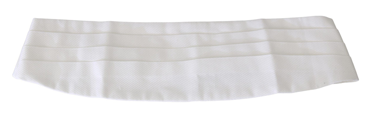 Dolce & Gabbana White Men's Waist Belt Cotton Cummerbund