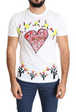 Dolce & Gabbana Weißes Saint Valentine T-Shirt mit Print aus Baumwolle für Herren