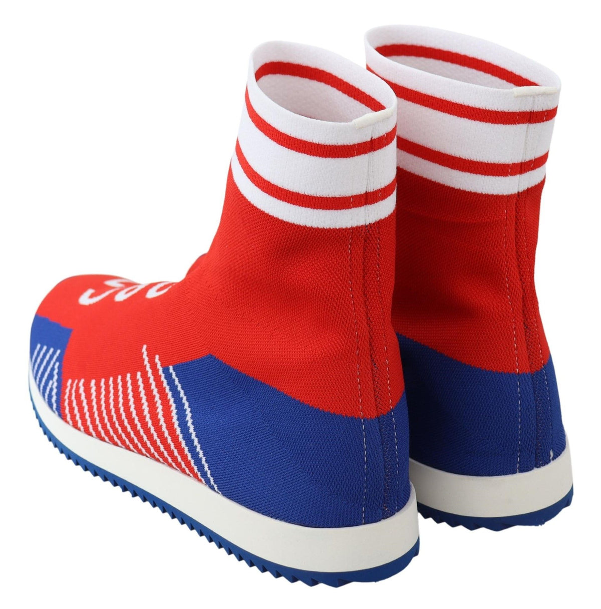 Dolce & Gabbana Blue Red Sorrento Logo Sneakers Sock Shoes