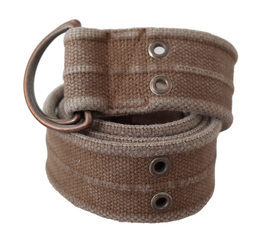 Dolce & Gabbana Beige Leather Logo Belt Sling Belt Buckle Belt