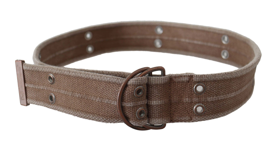 Dolce & Gabbana Beige Leather Logo Belt Sling Belt Buckle Belt
