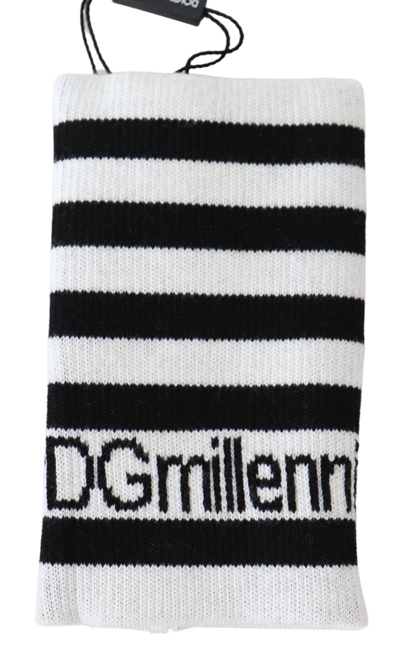 Dolce & Gabbana Schwarz-Weiß-Wolle DGMillennials Armbandwickel