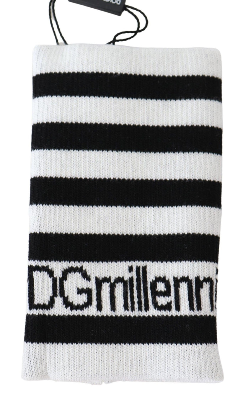 Dolce & Gabbana Schwarz-Weiß-Wolle DGMillennials Armbandwickel