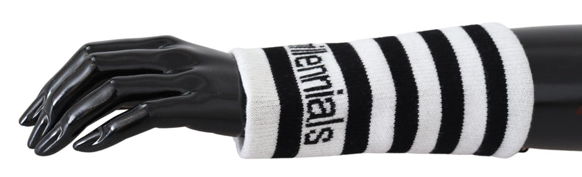Dolce & Gabbana Schwarz-Weiß-Wolle DGMillennials Armbandwickel