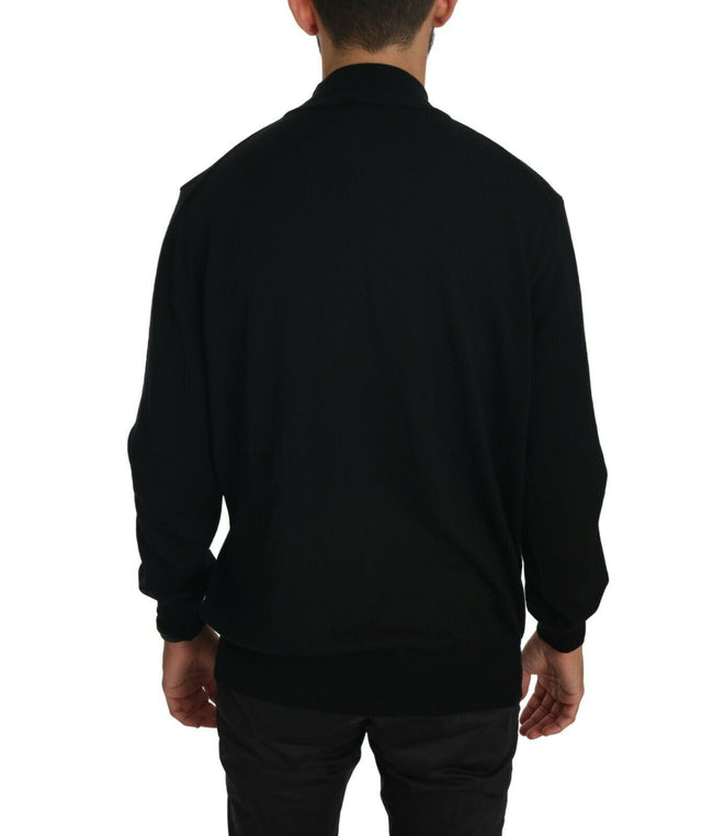 MILA SCHÖN Schwarzer Rollkragenpullover Top Schurwollpullover
